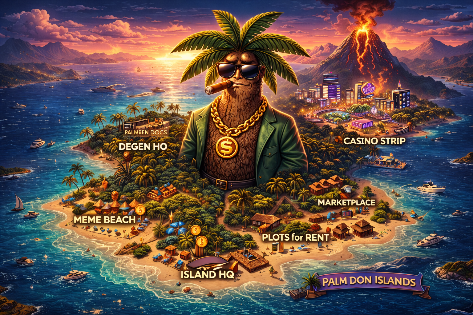 Palm Don Solana Island map concept